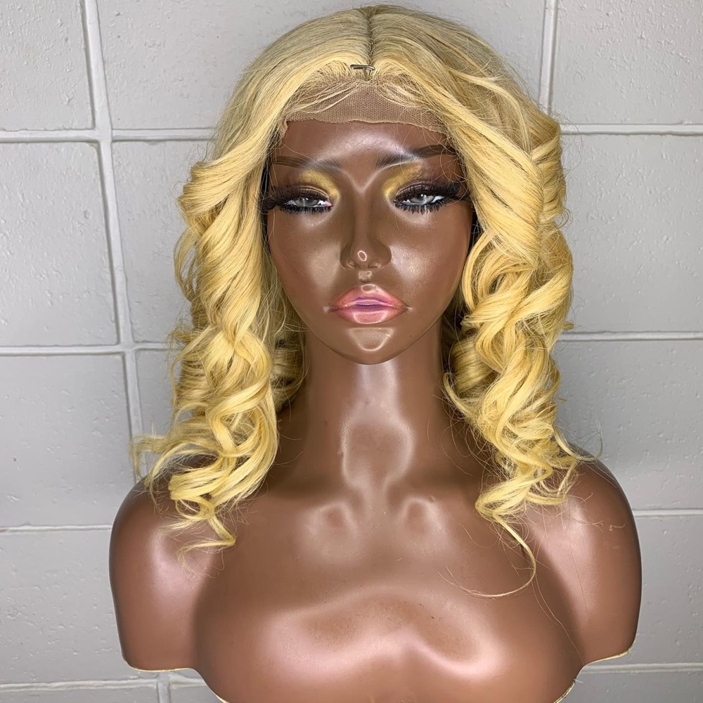 New Luxury 613 Blonde Brazilian Remy Human Hair 4x4 Lace Closure Wig